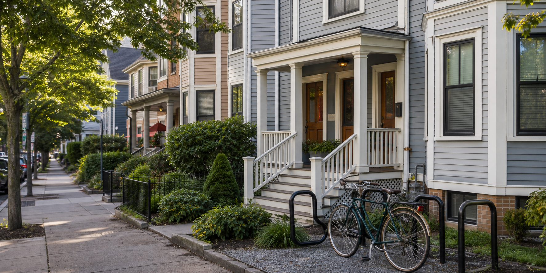 Somerville residential setting representing different renter profiles and lease renewal decisions