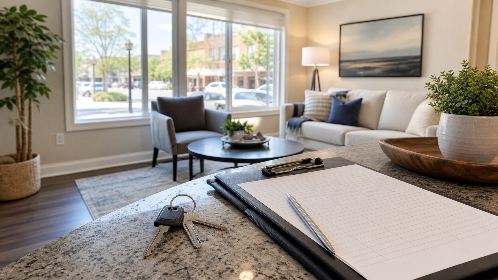 Medford Square area apartment staged for a rental showing