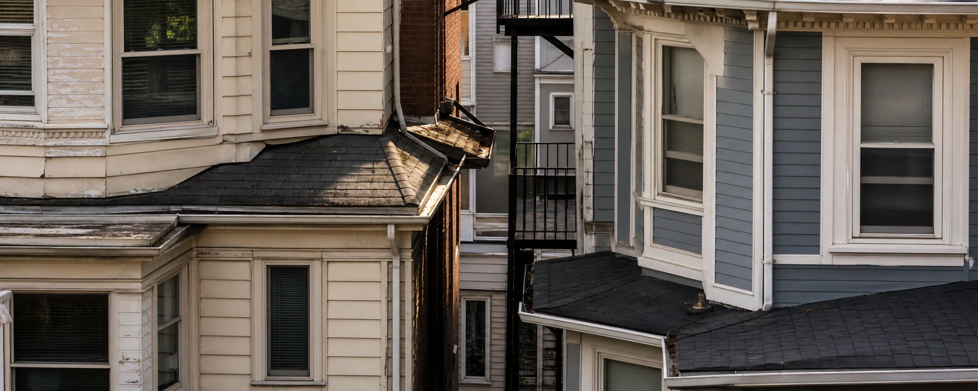 Somerville architectural details including bay windows, trim, and roofline features